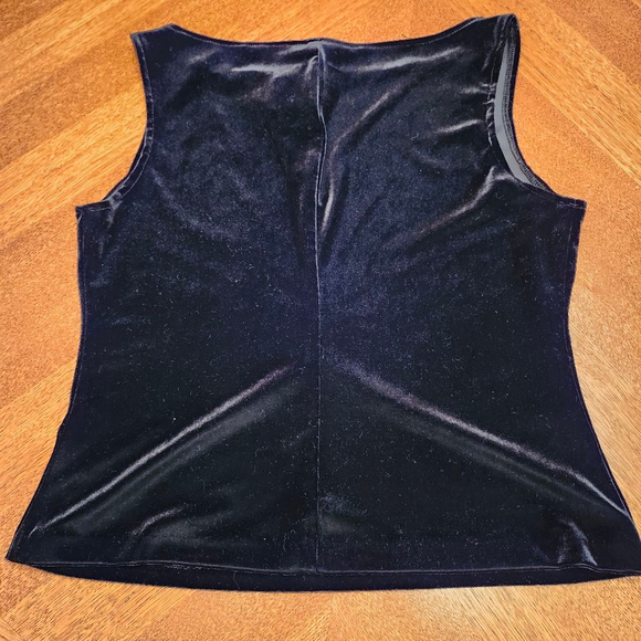 Women's J.R. NITES by CALIENDO Black Velvet Rhinestone Tank Top M A2 - Picture 6 of 6